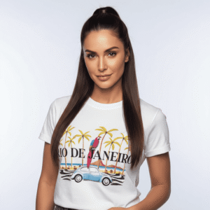 T-shirt Tee Rio Vintage (Fusca & Calçadão) – 100% Algodão Premium